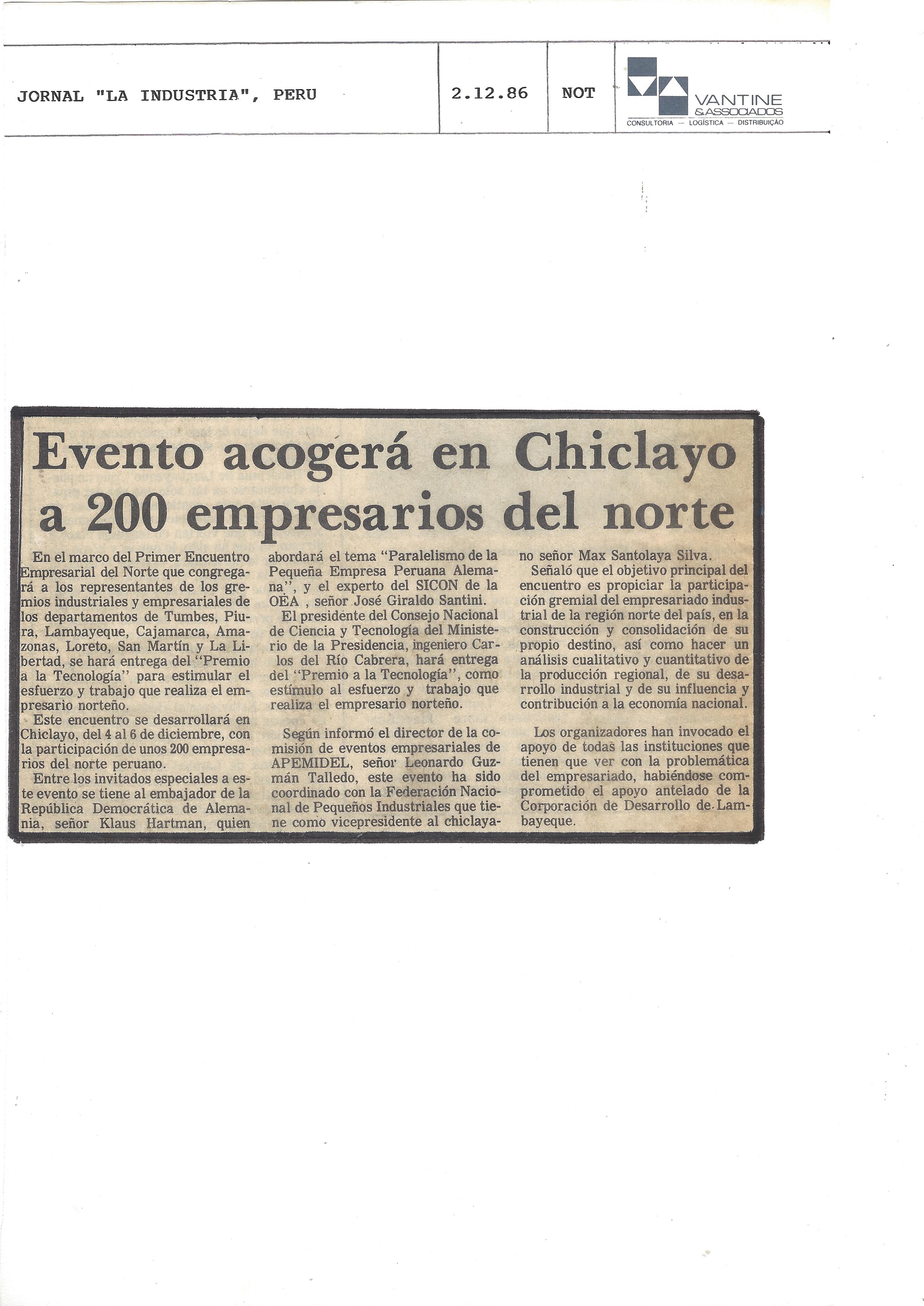 evento acogerá en chilclayo a 200 empresarios del norte – jornal La Industria, Peru